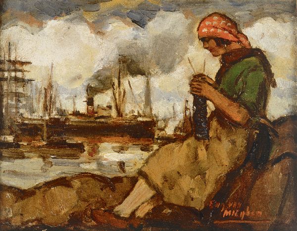 Eugeen Van Mieghem, Harbour Girl Knitting