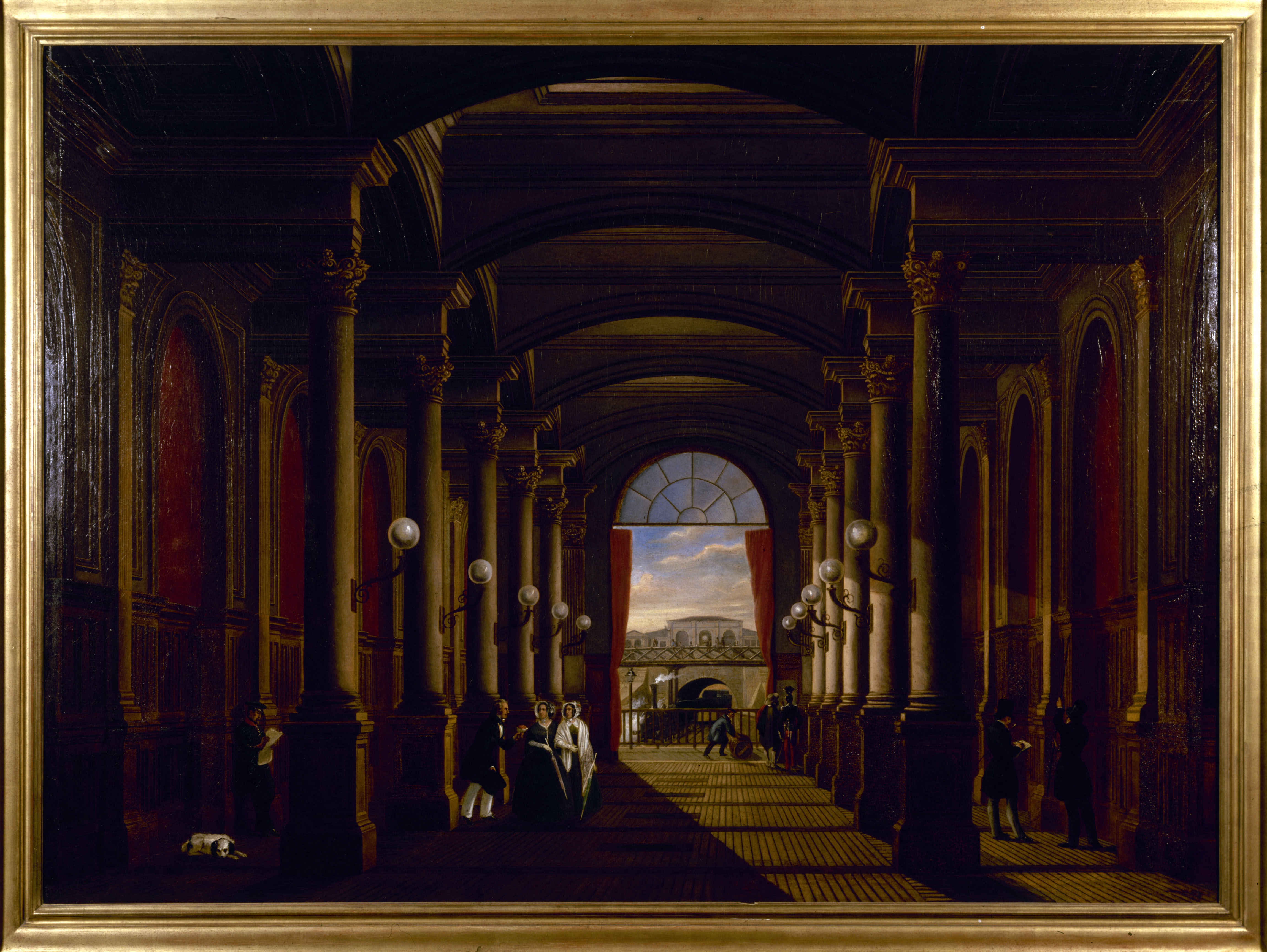 Anonyme, Vue intérieure de l'ancienne gare Saint-Lazare, vers 1845