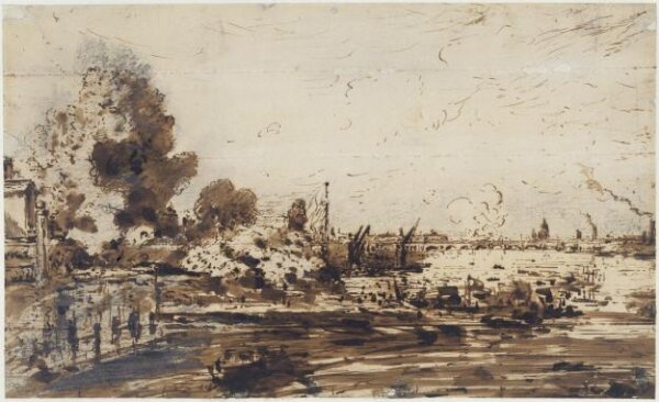 Constable, John (RA), The Thames with Waterloo Bridge