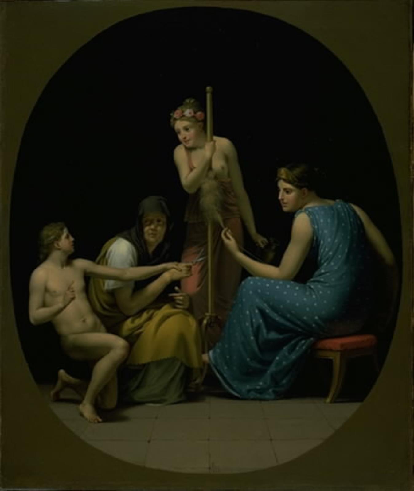 C.W. Eckersberg, De tre parcer Clotho, Lachesis og Atropos spinder livets tråd
