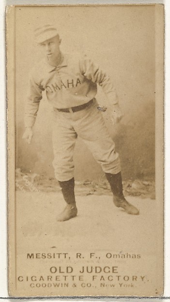 Goodwin & Company, Messitt, Right Field, Omaha Omahogs/ Lambs, from the Old Judge series (N172) for Old Judge Cigarettes