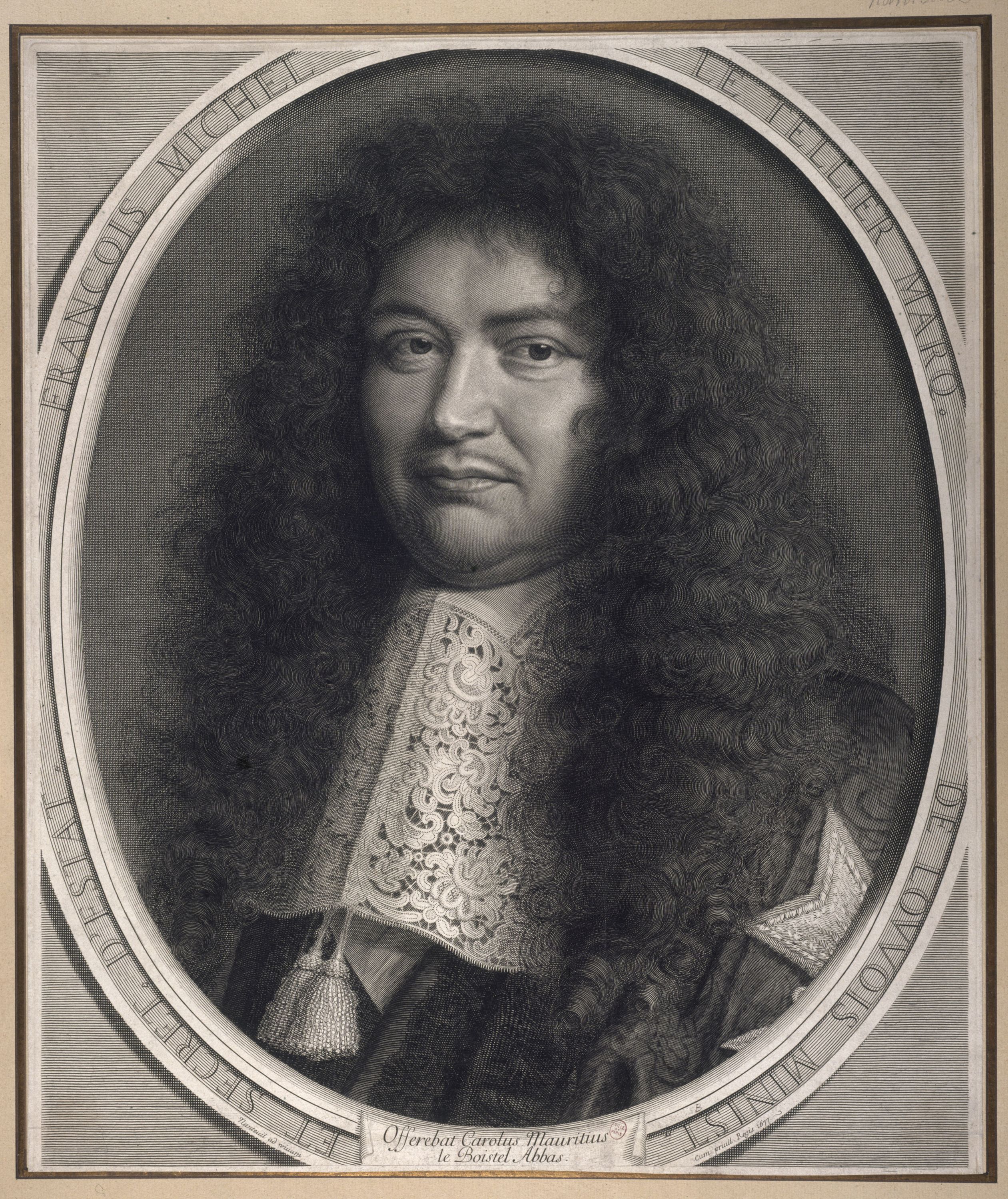 Robert Nanteuil, Portrait de François Michel Le Tellier, Marquis de Louvois, ministre et secrétaire d'état.