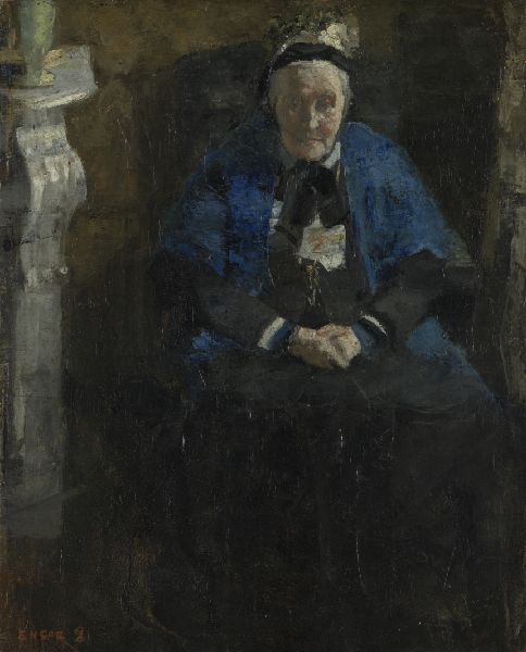 James Ensor, Woman with Blue Shawl