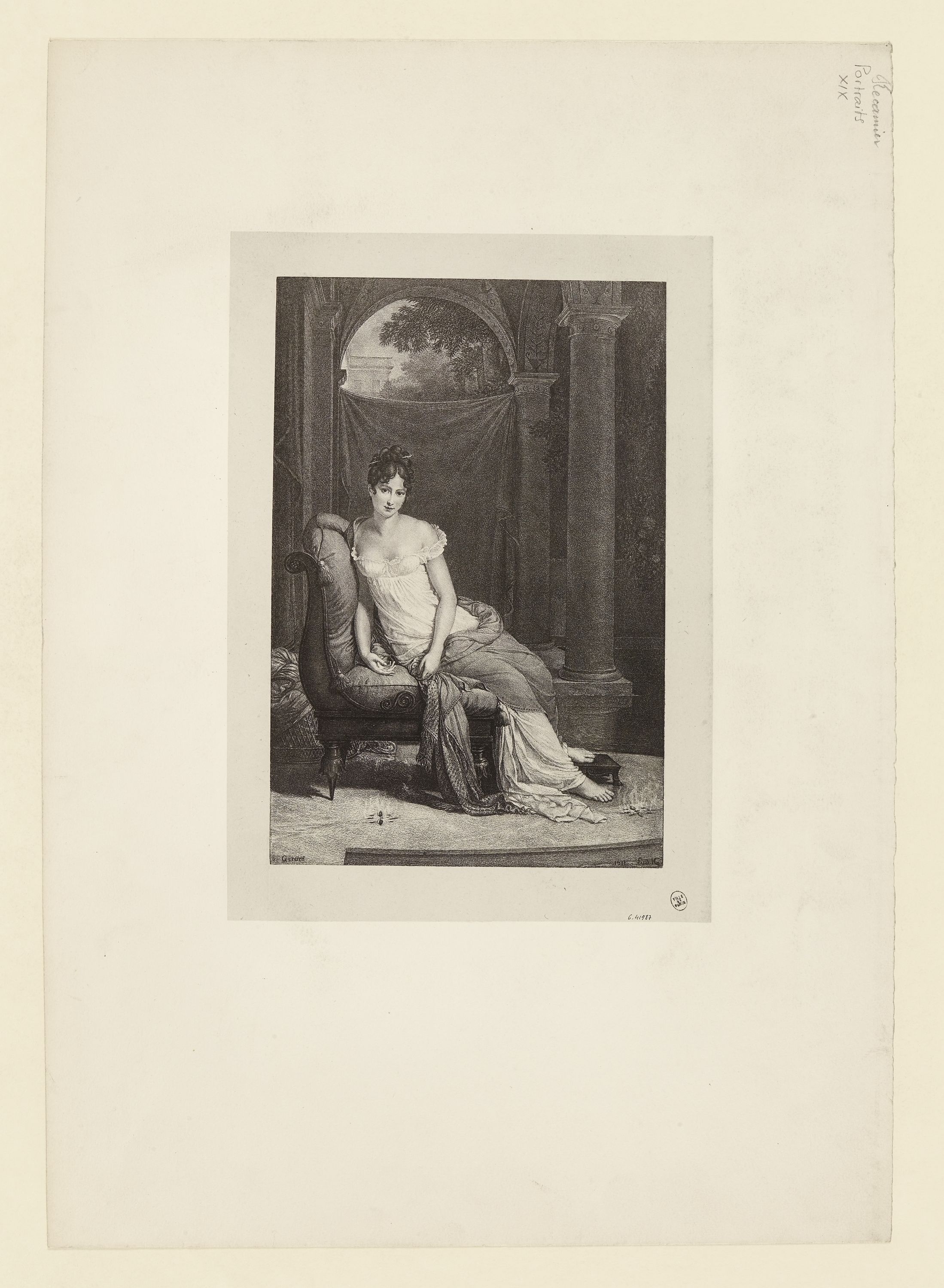 Inconnu, Portrait de madame Récamier par Gérard