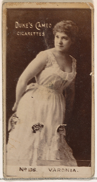 W. Duke, Sons & Co., Card Number 136, Varonia, from the Actors and Actresses series (N145-2) issued by Duke Sons & Co. to promote Cross Cut Cigarettes