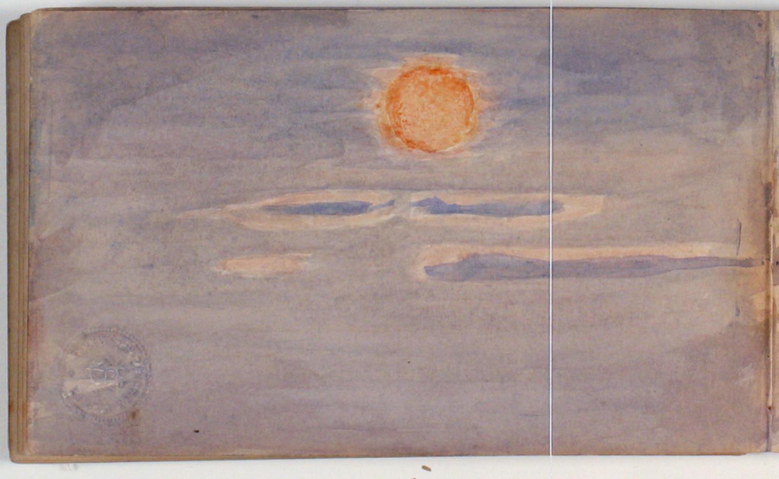 Niels Larsen Stevns, Skystudie med solnedgang