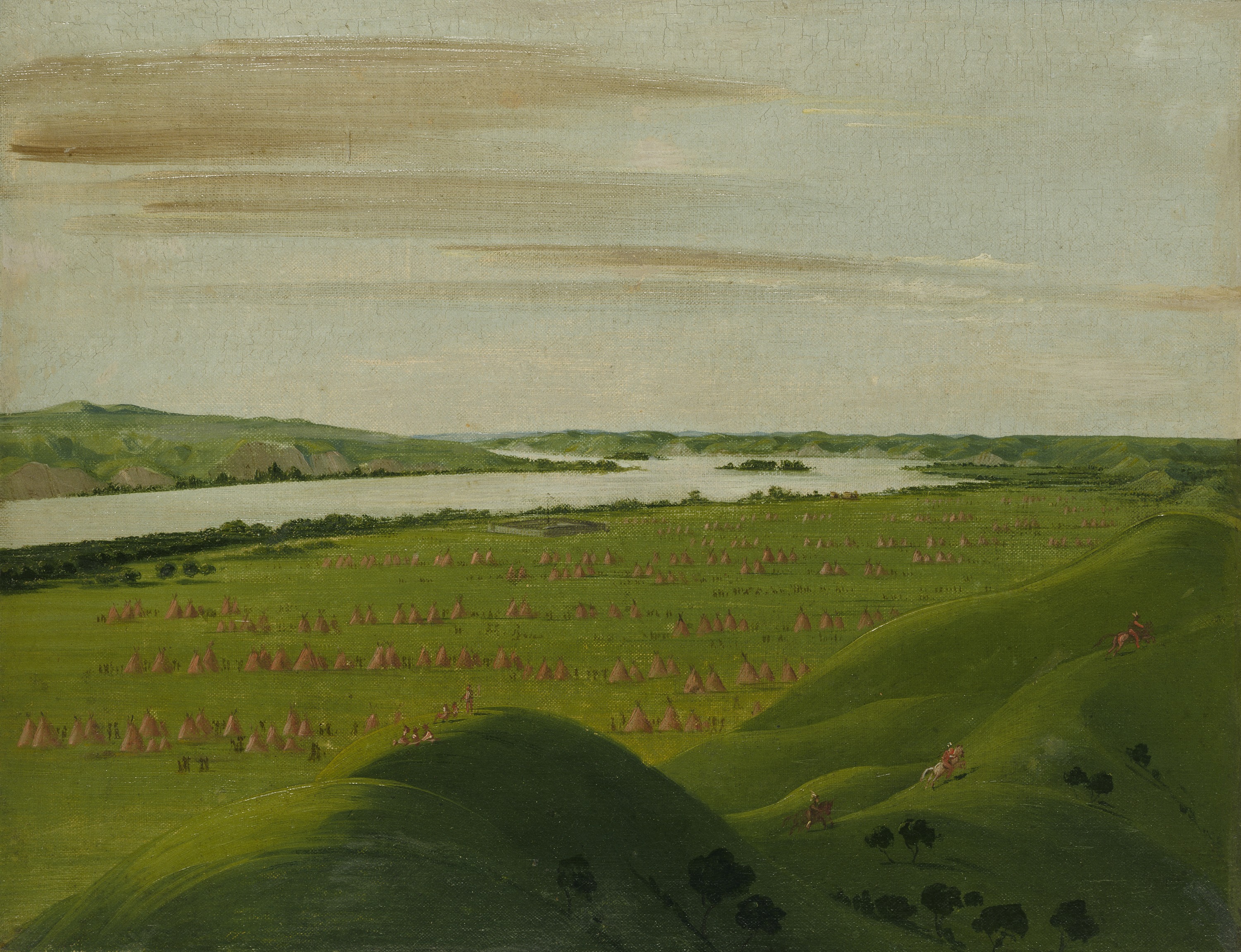 George Catlin, Fort Pierre, Mouth of the Teton River, 1200 Miles above Saint Louis