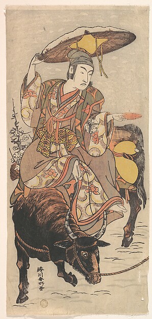 Katsukawa Shunkō, The Actor Matsumoto Koshiro IV on a Bullock in a Snowstorm