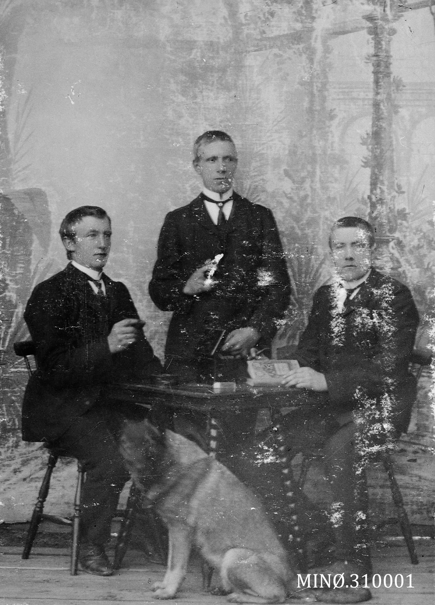 Henrik Augustinsson Stinessen, Portrett av tre unge menn