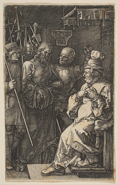 Albrecht Dürer, Christ before Caiaphas, from "The Passion"