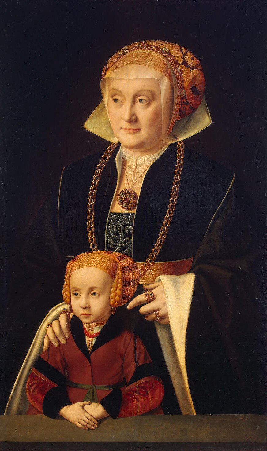 Bartholomaeus Bruyn the Elder, Portrait of a Lady and Her Daughter