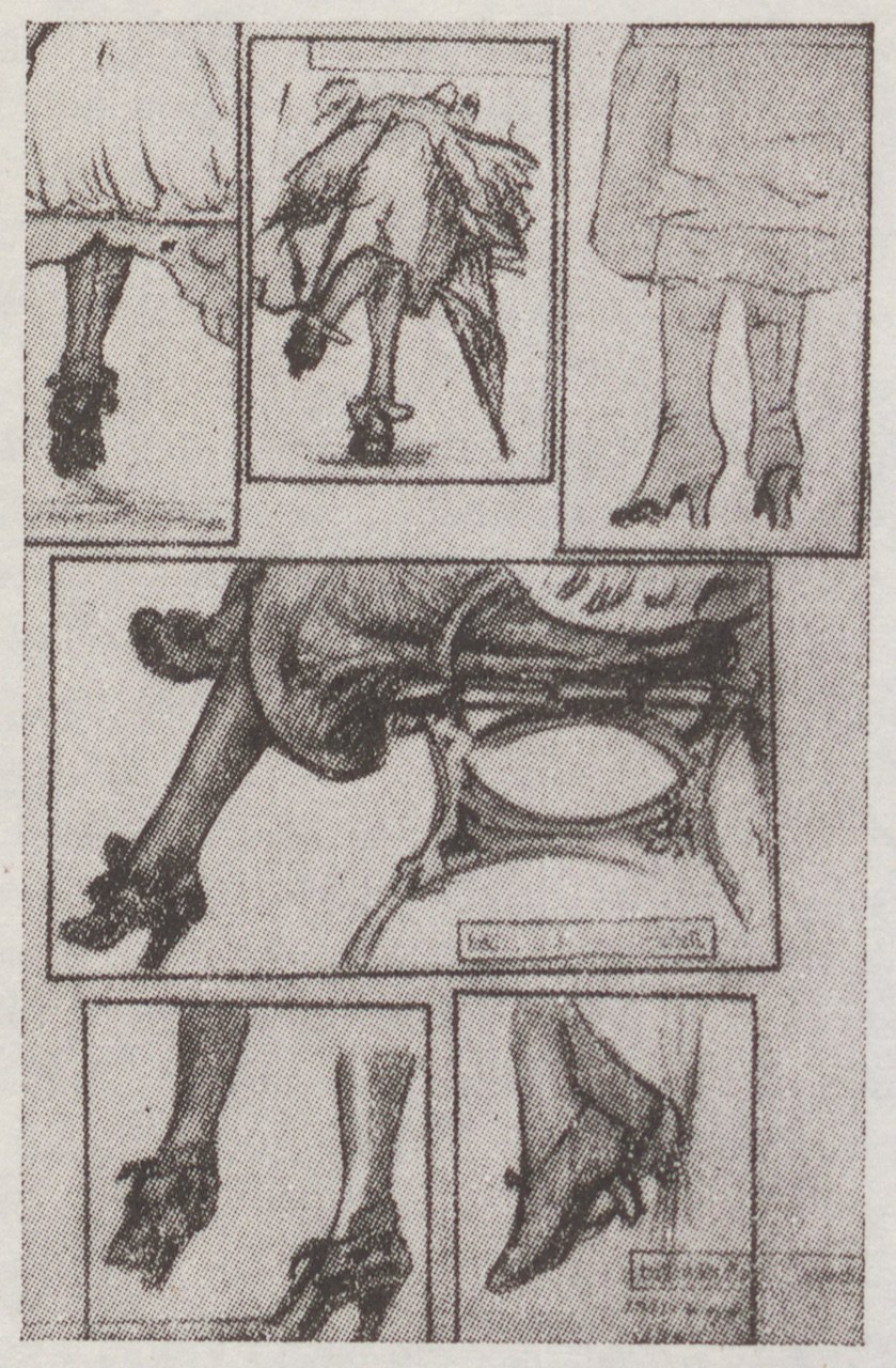 Unknown artist, Abbildung verschiedener Zeichnungen eines sog. Schuhfetischisten