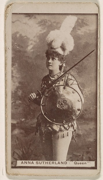 Kinney Brothers Tobacco Company, Miss Anna Sutherland as "Queen," from the Actresses series (N245) issued by Kinney Brothers to promote Sweet Caporal Cigarettes