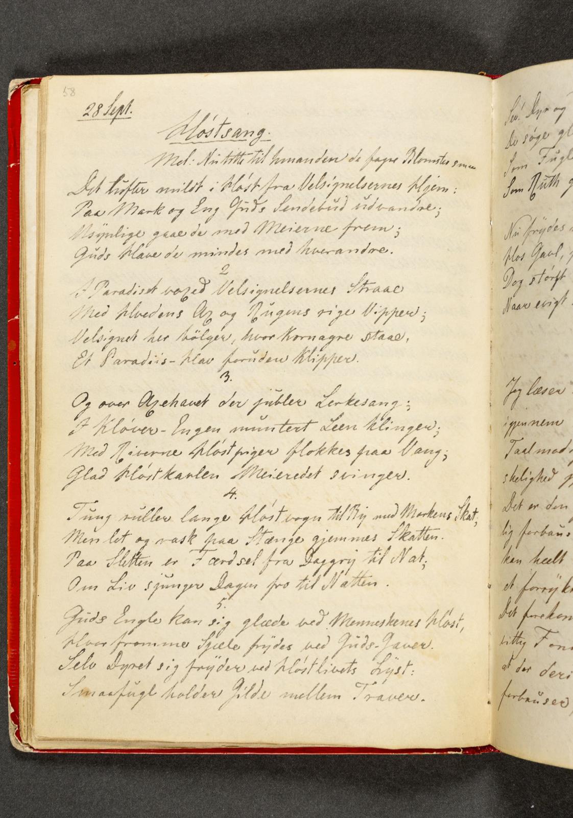 Johan Thomas Lundbye, Høstsang. Dagbog. Side 58