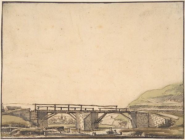Anthonie van Borssom, Landscape with Bridge
