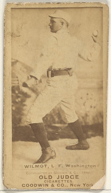 Goodwin & Company, Walter Robert "Walt" Wilmot, Left Field, Washington Nationals, from the Old Judge series (N172) for Old Judge Cigarettes