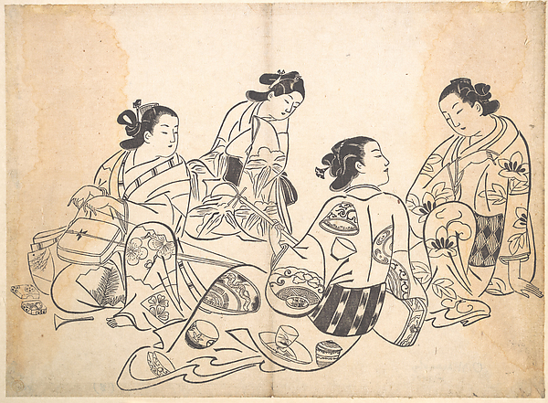 Okumura Masanobu, Group of Four Women