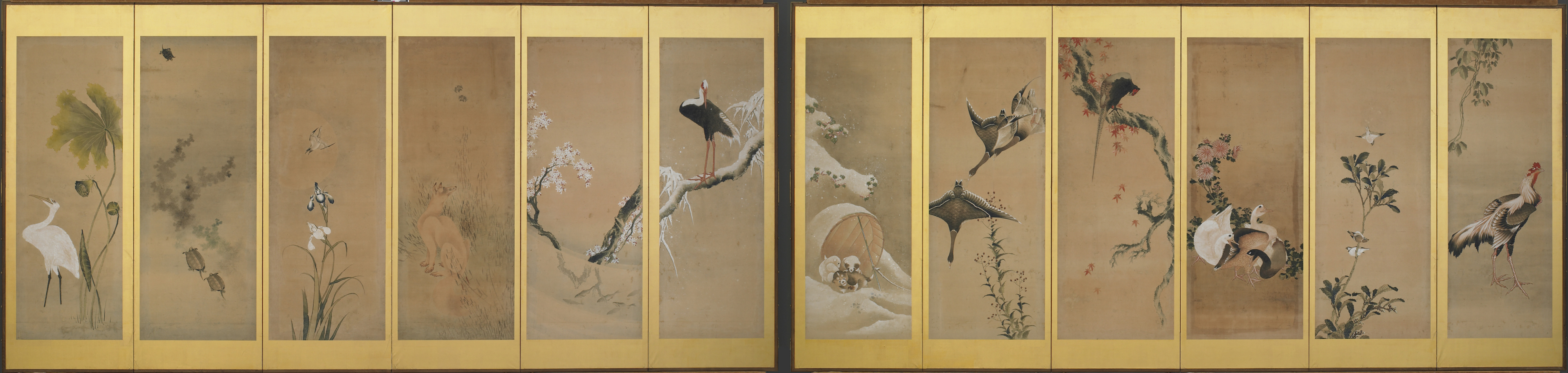 Katsushika Hokusai, Birds, Animals, and Plants Representing the Twelve Months