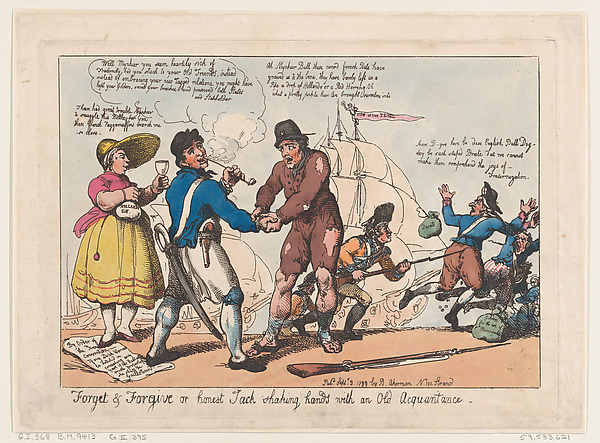 Thomas Rowlandson, Forget & Forgive, or Honest Jack Shaking Hands with and Old Acquaintance