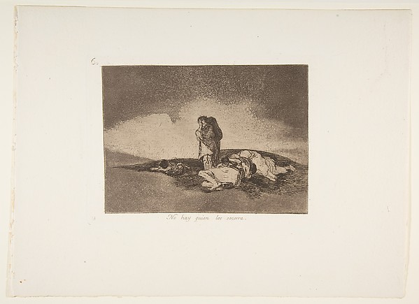 Goya (Francisco de Goya y Lucientes), Plate 60 from "The Disasters of War" (Los Desastres de la Guerra): 'There is no one to help them' (No hay quien los socorra)