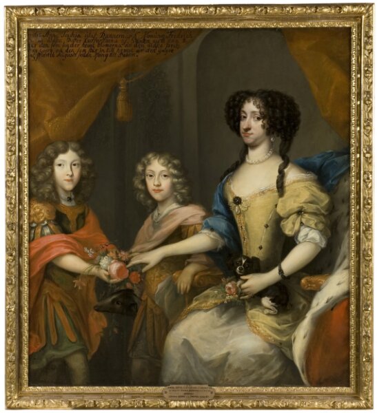 David von Krafft (Attributed to), Anna Sofia, 1647-1717, prinsessa av Danmark Johan Georg IV, 1668-1697, August I, 1670-1733, den starke