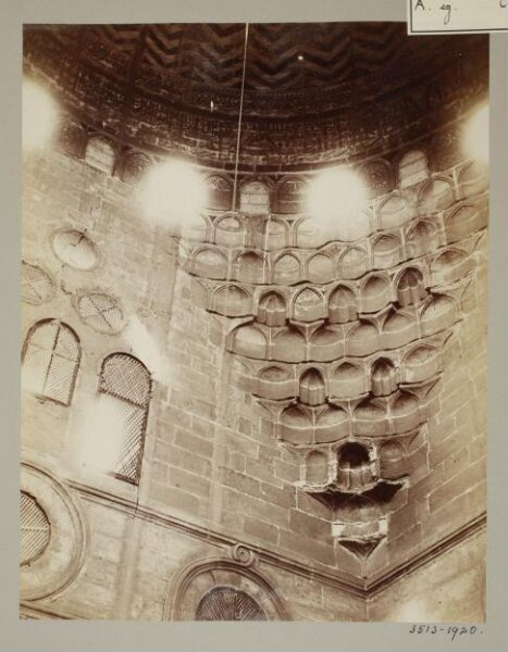 Unknown, Pendentive of dome in the mausoleum of Mamluk Sultan Barquq in the funerary khanqah of Mamluk Sultan Faraj ibn Barquq, Cairo