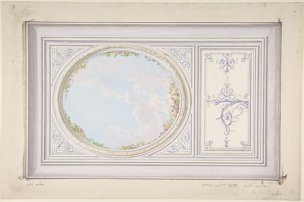 Jules-Edmond-Charles Lachaise, Ceiling Design for the "Petit Salon" of the Duchess of Newcastle, Hôtel Hope