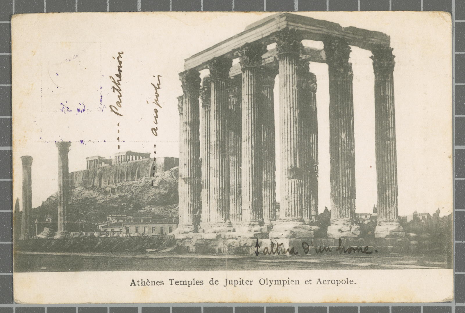 Desconegut, Athènes Temples de Jupiter Olympien et Acropole