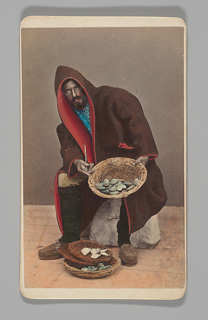 Unknown, [Studio Portrait: Man Holding Basket of Oysters?, Venice]