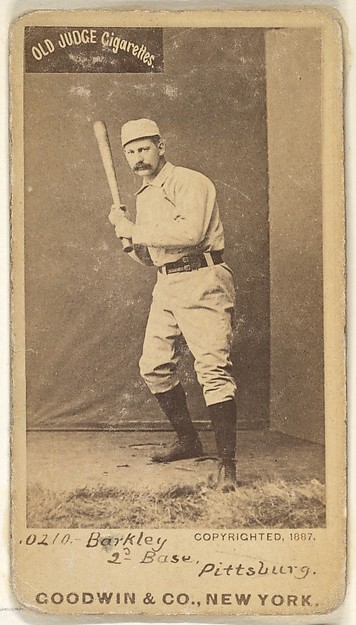 Goodwin & Company, Sam Barkley, 2nd Base, Pittsburgh, from the Old Judge series (N172) for Old Judge Cigarettes