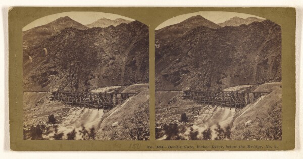 A. J. Russell, Devil's Gate, Weber River, below the Bridge, No. 2.